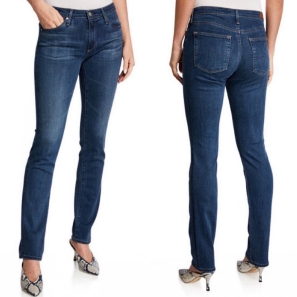 AG Adriano Goldschmied Indigo Premiere Skinny Straight Leg Jeans. EUC 27R
